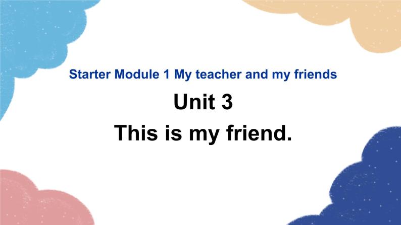 外研版英语七年级上册Starter Module 1 My teacher and my friends Unit3Thisis my friend课件01