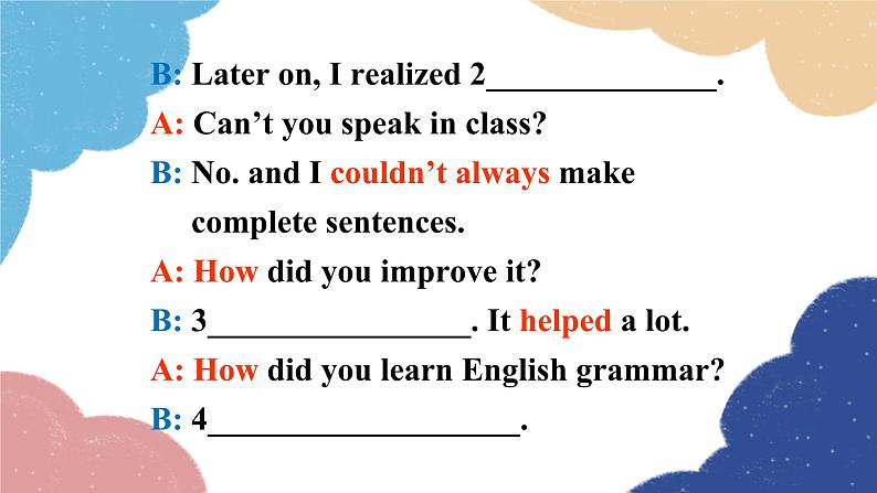 人教新目标(Go for it)版九年级英语全册 Unit 1How can we become good learnersSection B3a-Self Check (2)课件第6页