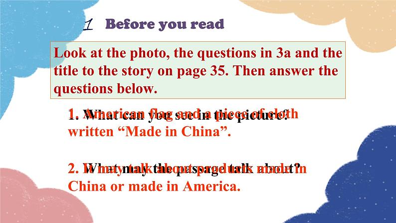 人教新目标(Go for it)版九年级英语全册 Section A3a-3c Unit 5What are the shirts made of课件第5页