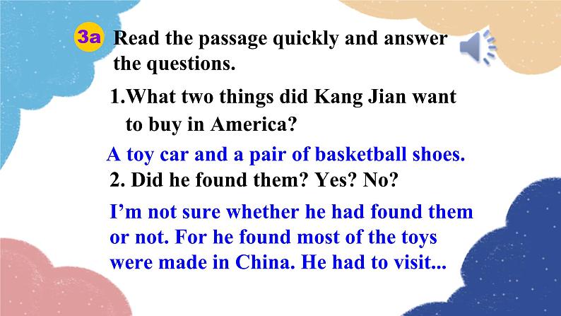 人教新目标(Go for it)版九年级英语全册 Section A3a-3c Unit 5What are the shirts made of课件第6页