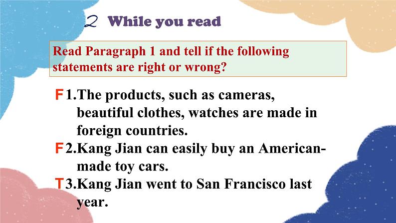 人教新目标(Go for it)版九年级英语全册 Section A3a-3c Unit 5What are the shirts made of课件第7页