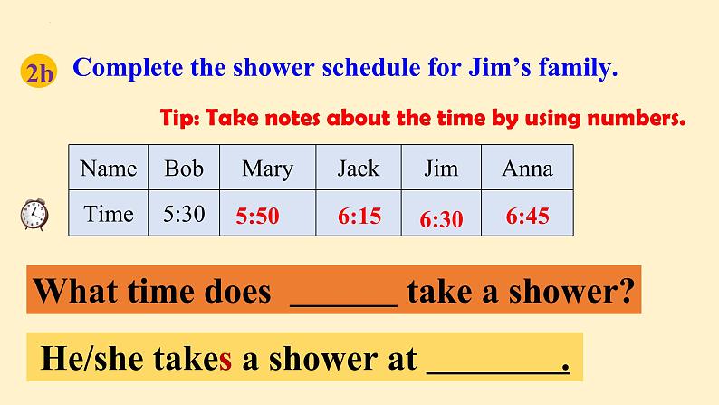 Unit2 what time do you go to school SectionA 2a-2d课件2023-2024学年人教版七年级下册英语07