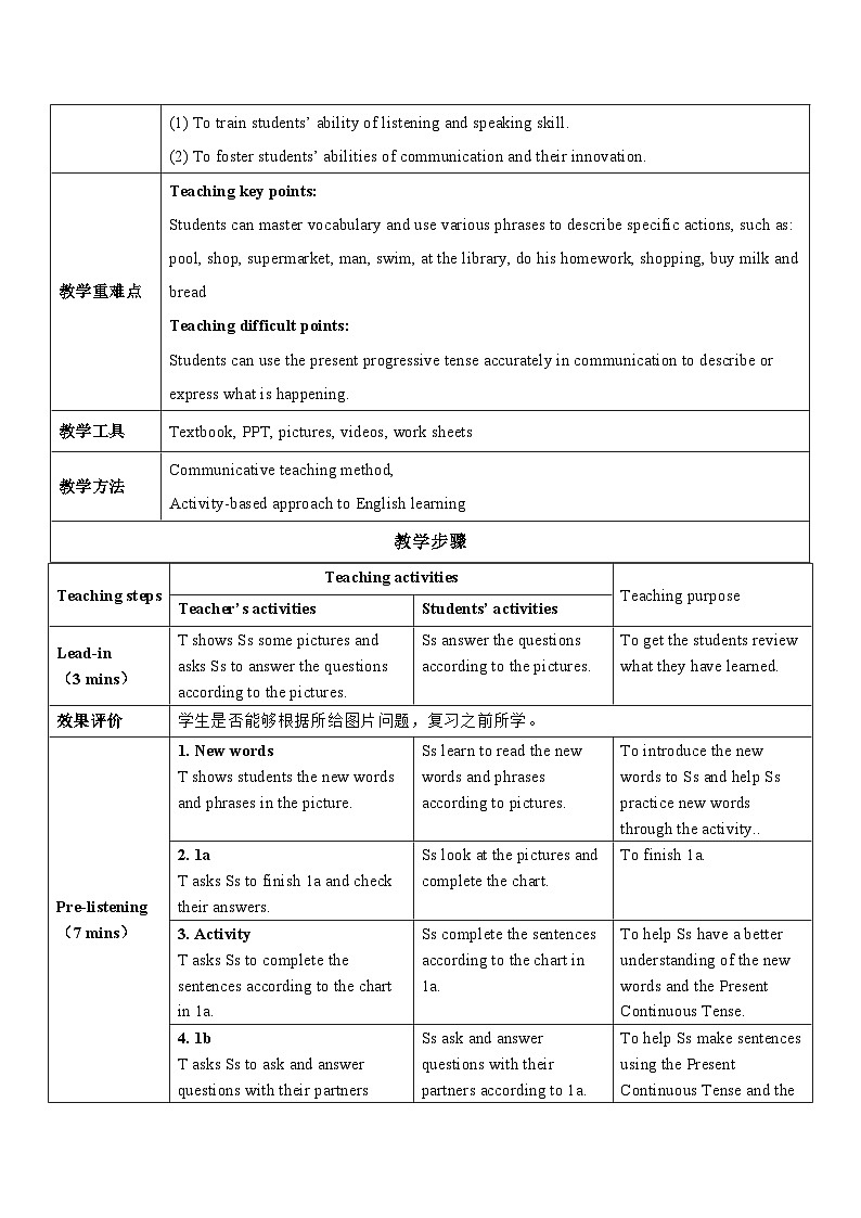 Unit 6 第3课时 (Section B 1a-1e)(教学设计)- 七年级英语下册同步备课系列(人教版)02