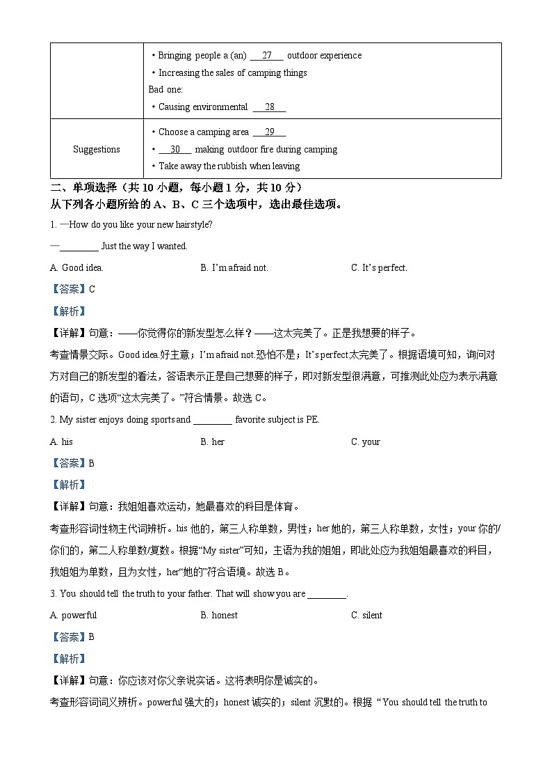 广西南宁市第十四中学2023-2024学年九年级下学期3月开学考考试英语试题(原卷版+解析版)03