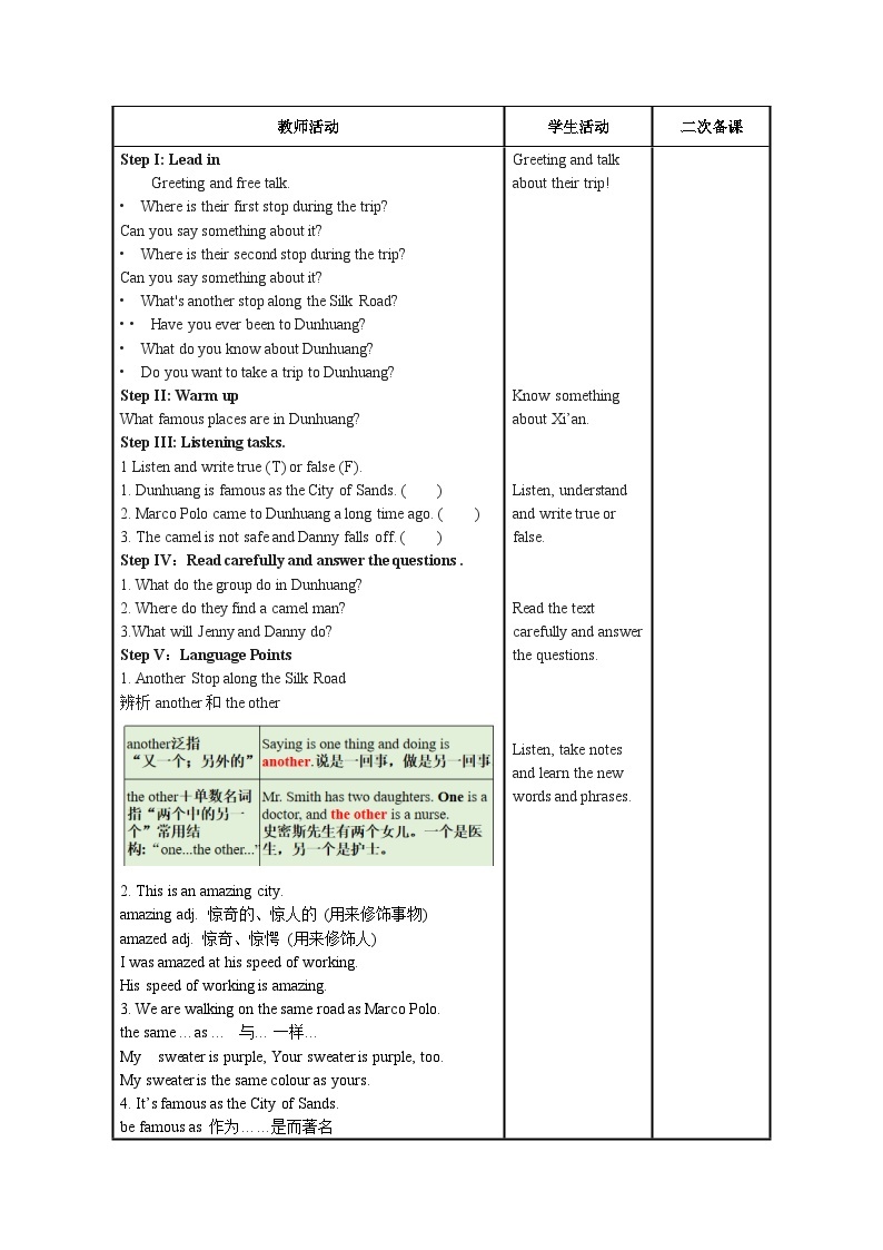 Unit 1 Lesson 5 Another Stop along the Road-初中英语七年级下册同步 课件+教案（冀教版）02