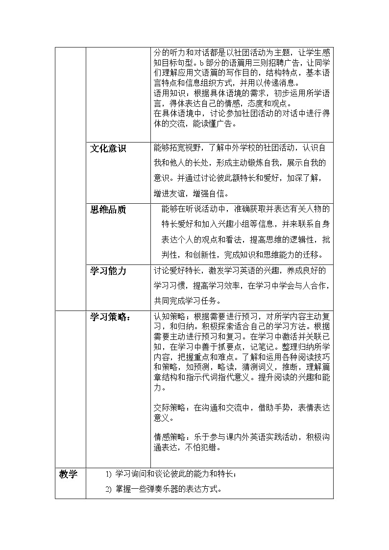 Unit 1 Can you play the guitar SectionA 1a-2d 教案 人教版英语七年级下册第3页