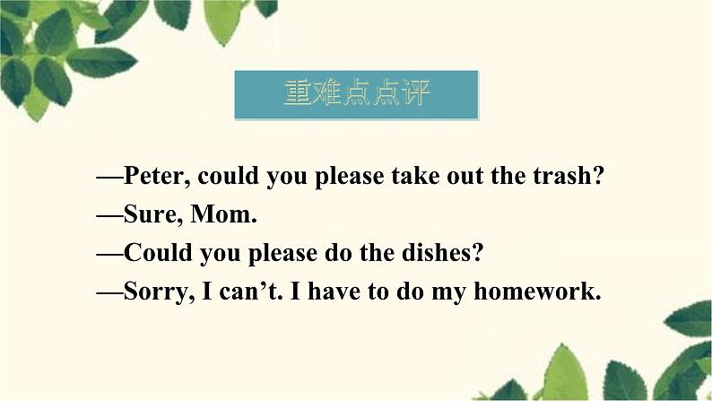 人教版英语八年级下册 Unit3 Could you please clean your room-Setion A 3课件07
