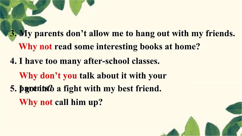 人教版英语八年级下册 Unit4 Why don’t you talk to your parents-Section A 2课件第4页