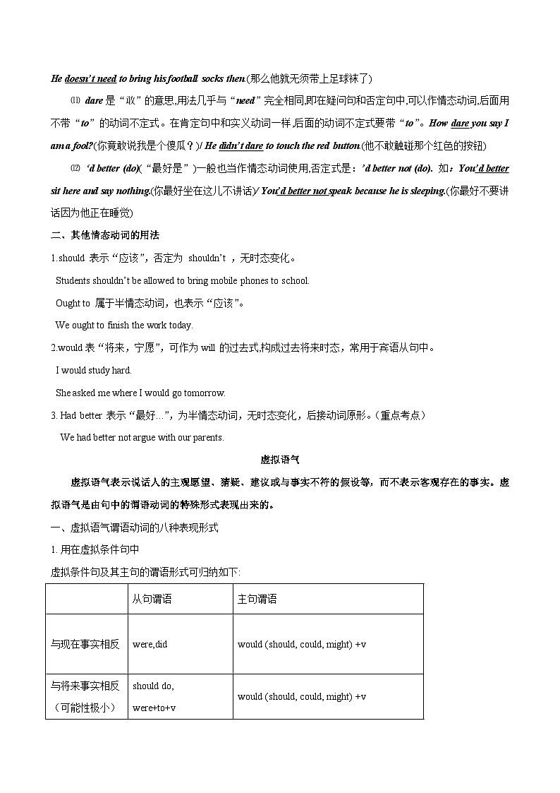 突破08 情态动词与虚拟语气-最新中考英语一轮复习语法知识专项突破(通用版)第3页