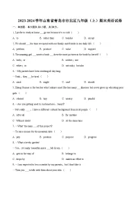 2023-2024学年山东省青岛市市北区九年级(上)期末英语试卷(含详细答案解析)