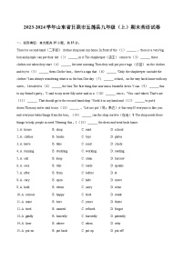 2023-2024学年山东省日照市五莲县九年级（上）期末英语试卷（含详细答案解析）