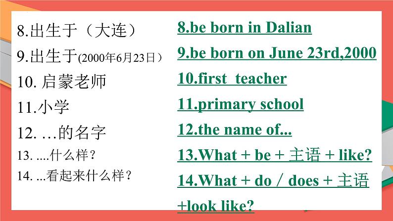 外研版(新标准)七年级英语下册Module7重点短语&句子翻译课件第4页