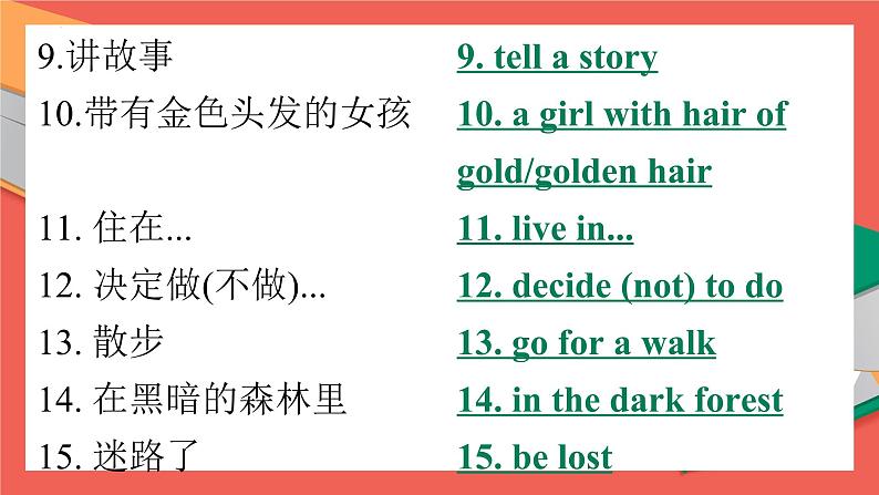 外研版(新标准)七年级英语下册Module8重点短语&句子翻译课件03