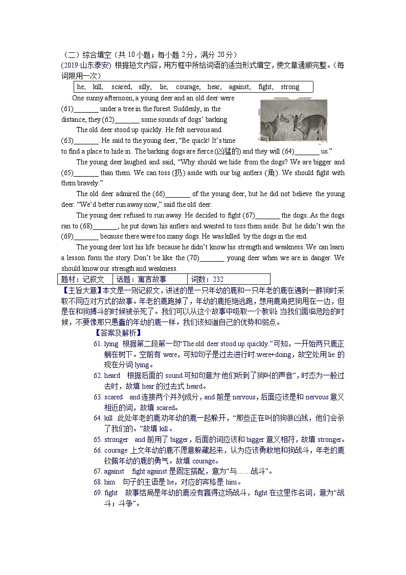 中考英语真题分类汇编 1. 选词填空01