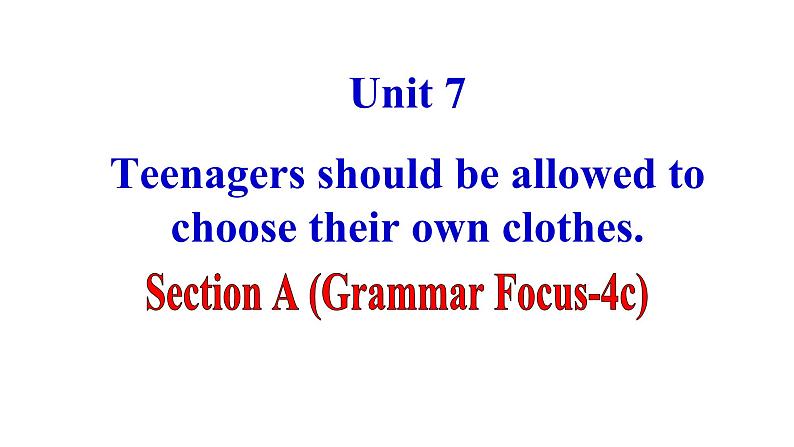 unit 7 课时3 Section A (Grammar Focus-4c)第1页