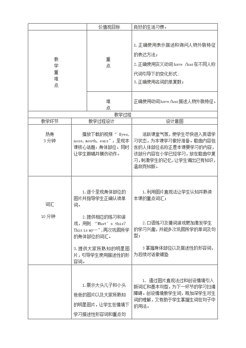仁爱版英语七年级上册 Unit 2 Looking Different 教案02