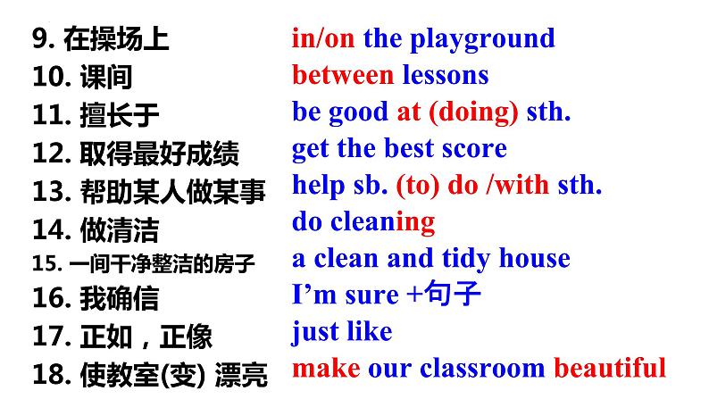 外研版(新标准)初中英语七年级下册Module1-Module12重点短语的课件第6页