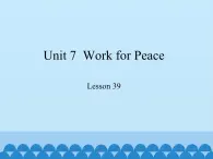 冀教版英语九年级全一册 Unit 7  Work for Peace Lesson 39_ 课件