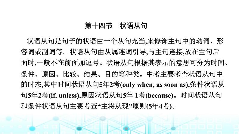中考英语复习语法突破第十四节状语从句课件第3页
