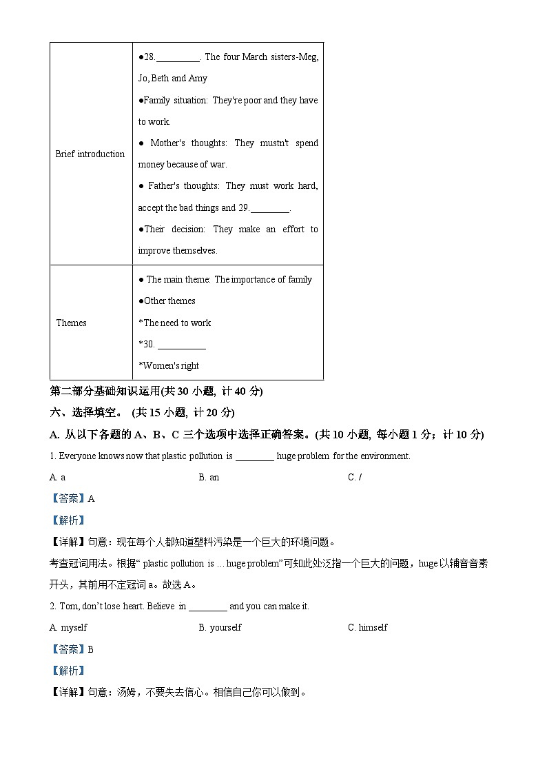 2024年四川省成都市成华区中考二模英语试题(原卷版+解析版)03