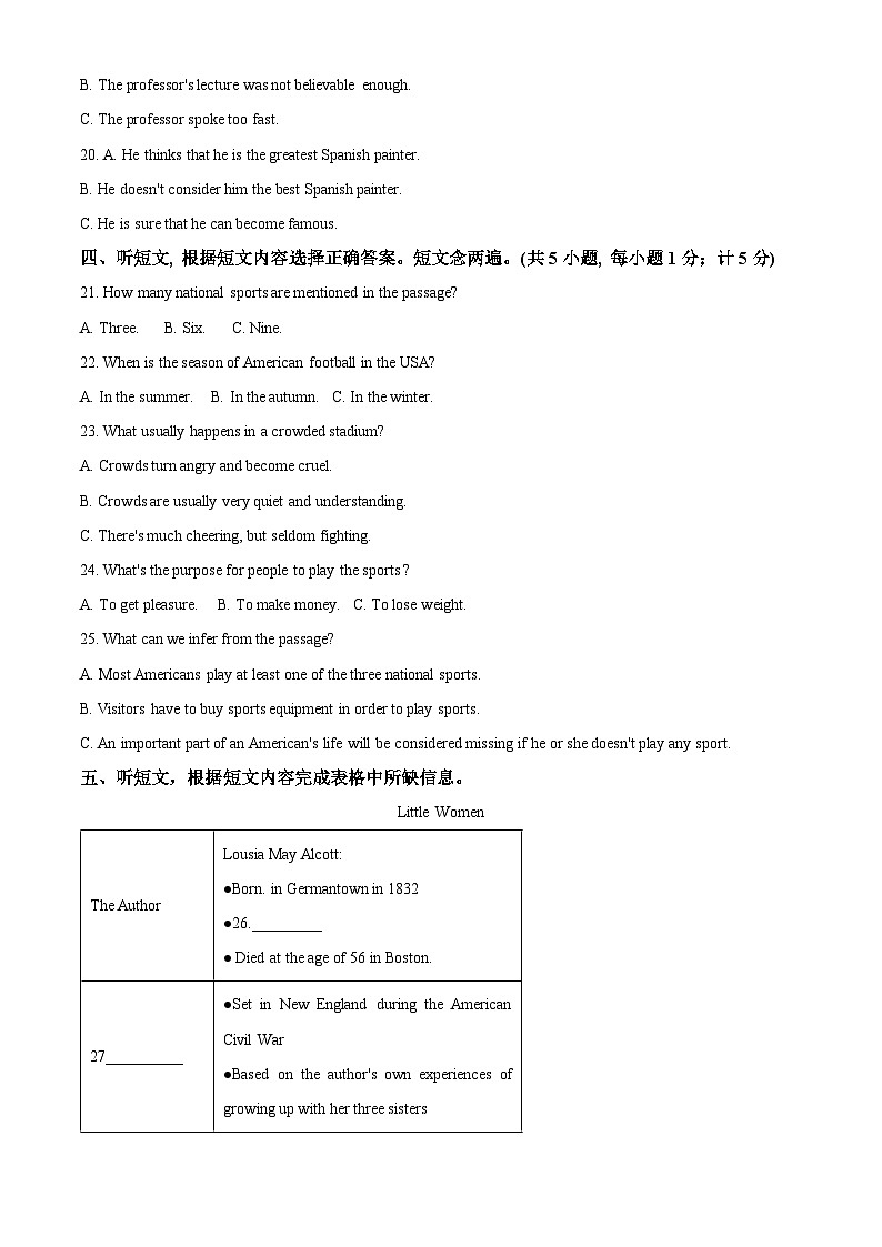 2024年四川省成都市成华区中考二模英语试题(原卷版+解析版)02
