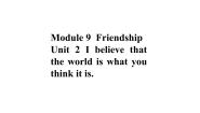 初中英语外研版 (新标准)八年级下册Unit 2  I believe that the world is what you think it is授课课件ppt