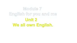 外研版九年级英语下册Module 7 English for you and me Unit 2 课件