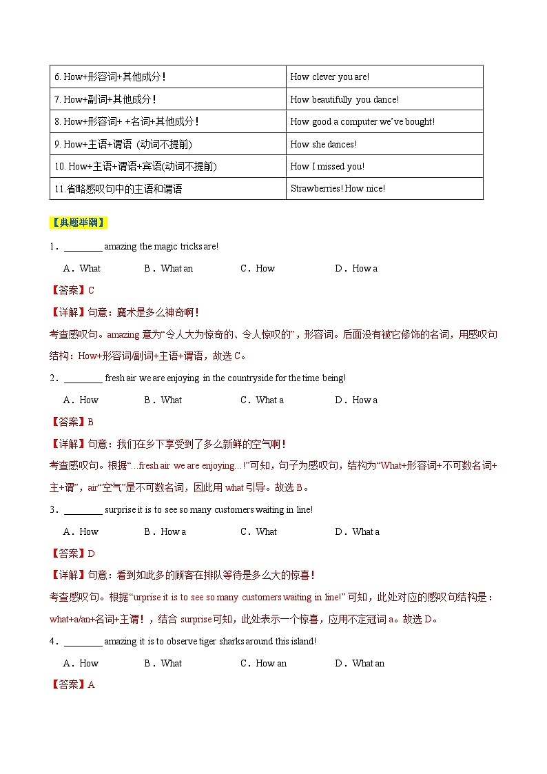 6 句法考点之感叹句、祈使句、疑问句及其它(解析版)第3页