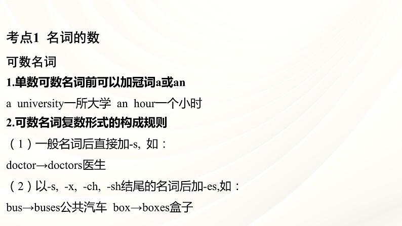 人教版中考英语语法专项复习 专题一 名词 课件第5页