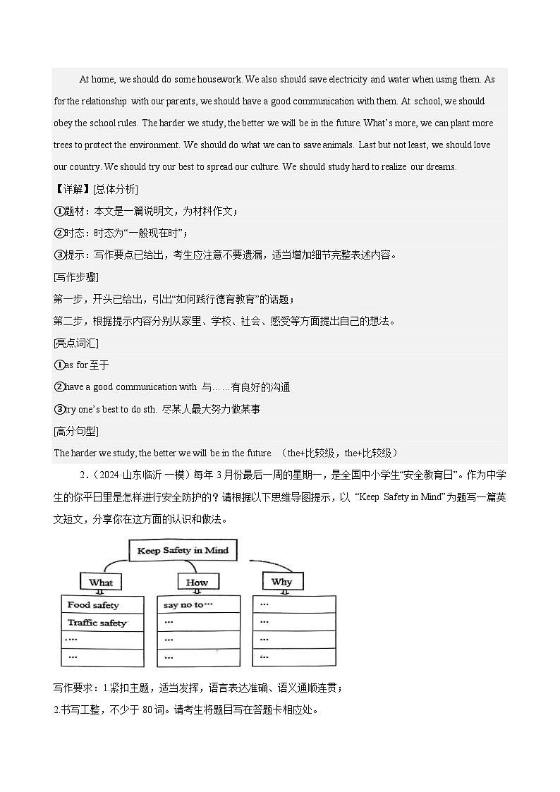 书面表达20篇(山东名校真题)-2024年中考英语逆袭冲刺名校模拟真题速递(山东专用)第2页