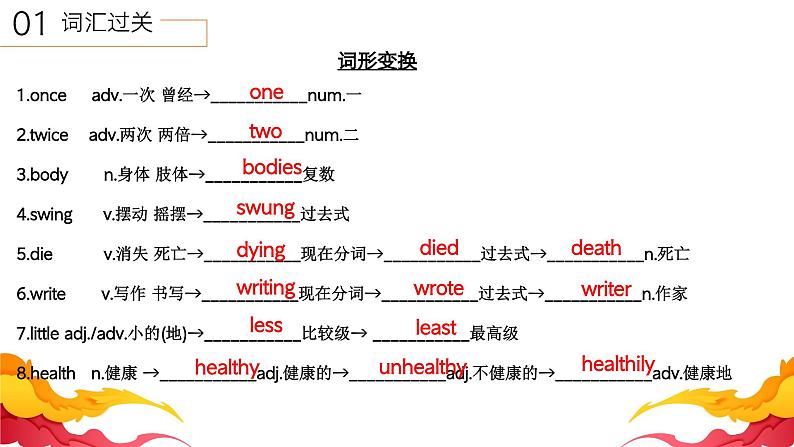 人教版初中英语8上Unit2 How often do you exercise 单元复习课件05