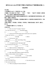 2024年黑龙江省哈尔滨市道外区中考三模英语试题