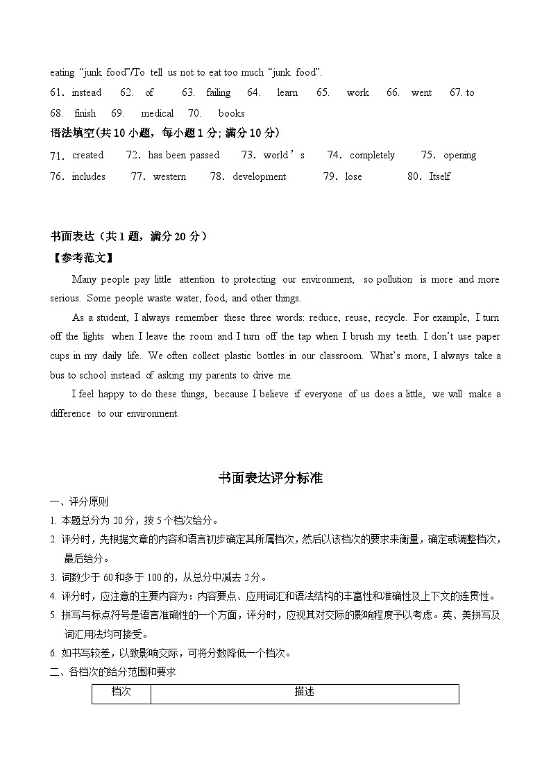 2024年中考英语第三次模拟考试(哈尔滨卷)02