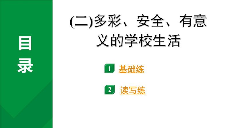 2024成都中考英语试题研究 一、人与自我(二)多彩、安全、有意义的学校生活 知识精练(课件)第2页