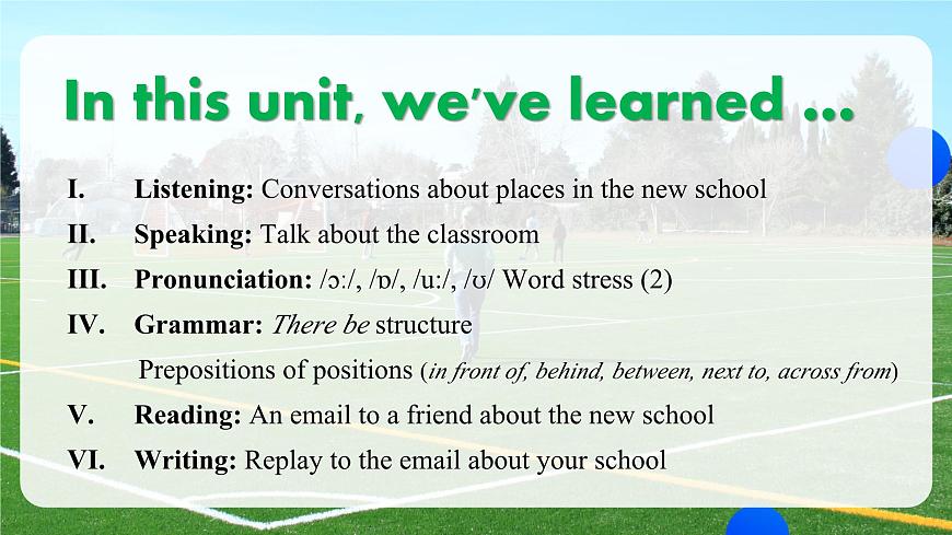 英語2024秋人教版七年級(上) - Unit 3 My School 同步復(fù)習(xí)課件第2頁