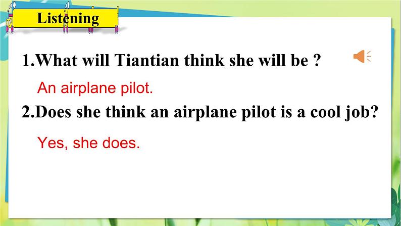 英语冀教版八年级上册 Unit 5 26. Lesson 26 What will I be PPT课件08