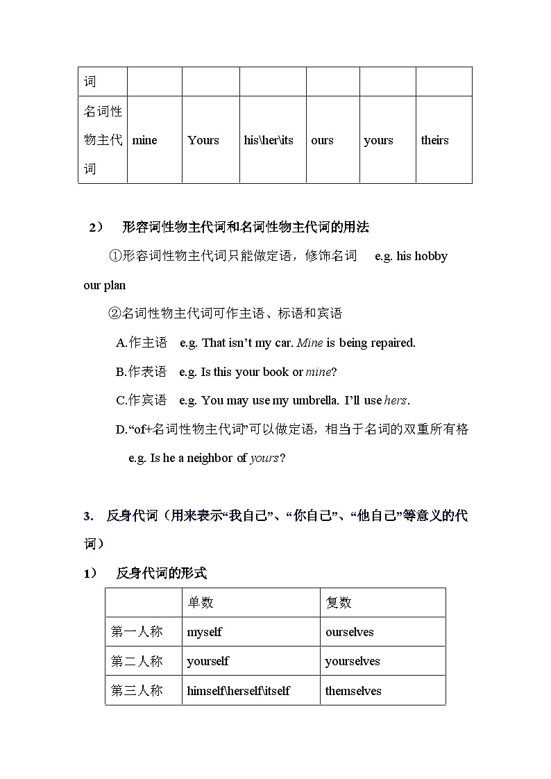 初中英语中考语法第2集 名师讲解+中考真题欣赏+配套练习题 代词 数词第3页