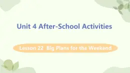 冀教版英语七年级下册 Lesson 22 Big Plans for The Weekend课件