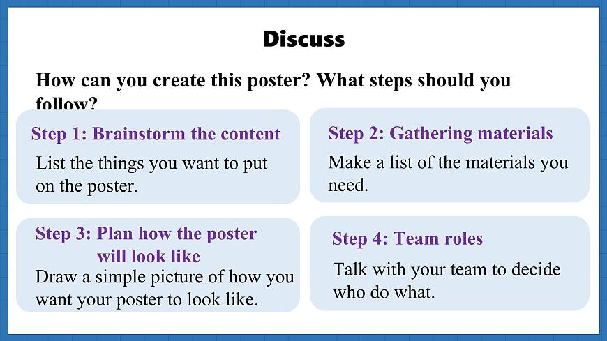 Unit 1  A new start Lesson 5 Presenting ideas(課件)--2024-2025學(xué)年外研版(2024)英語七年級上冊第5頁