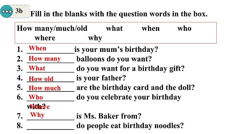 Unit 7 Happy Birthday! 课时3 Section A Grammar Focus(3a-3d)课件- 2024-2025学年人教版(2024)七年级英语上册第6页