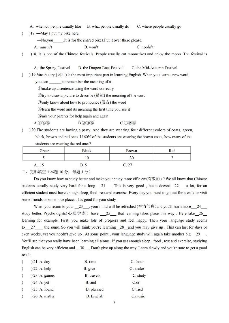 2023.9.1哈尔滨49中学九年级(上)开学测英语试卷及答案02