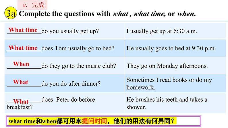 Unit 6 A Day in the life Section A(3a—3d)课件--2024-2025学年人教版英语七年级上册第2页