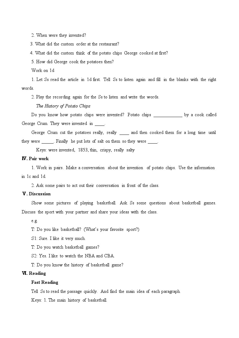 鲁教版(五四制)九年级全册 Unit 1 When was it invented Section B (1a-2e) 教案第3页
