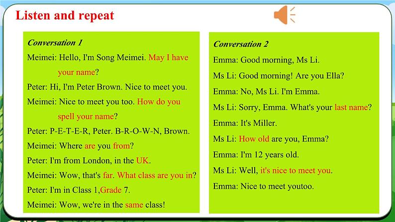 Unit 1 课时1 Section A(1a-Pronunciation)(同步课件)第7页