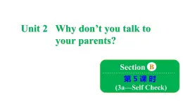 Unit 2 Why don't you talk to your parents_  Section B 3a~Self Check 课件鲁教版（五四制）八年级上册