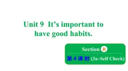 鲁教版（五四制）九年级全册Unit 9 It's important to have good habits. Section B 3a~Self Check课件