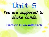 Unit 5 You’re supposed to shake hands  Section B 2a-selfcheck 课件