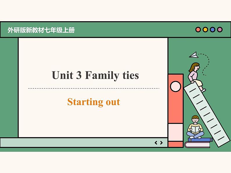 主题情境2024新教材课件 Unit 3 Family ties Starting out (含视频)外研版七上01