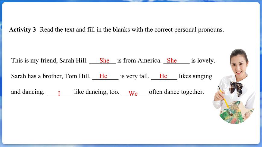 Unit 1 Let's be Frienda! 第5課時  Grammar in Use第6頁