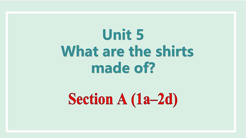 2024-2025学年九年级上人教版英语(成套课件) Unit5 课时1. Section A(1a-2d)第1页